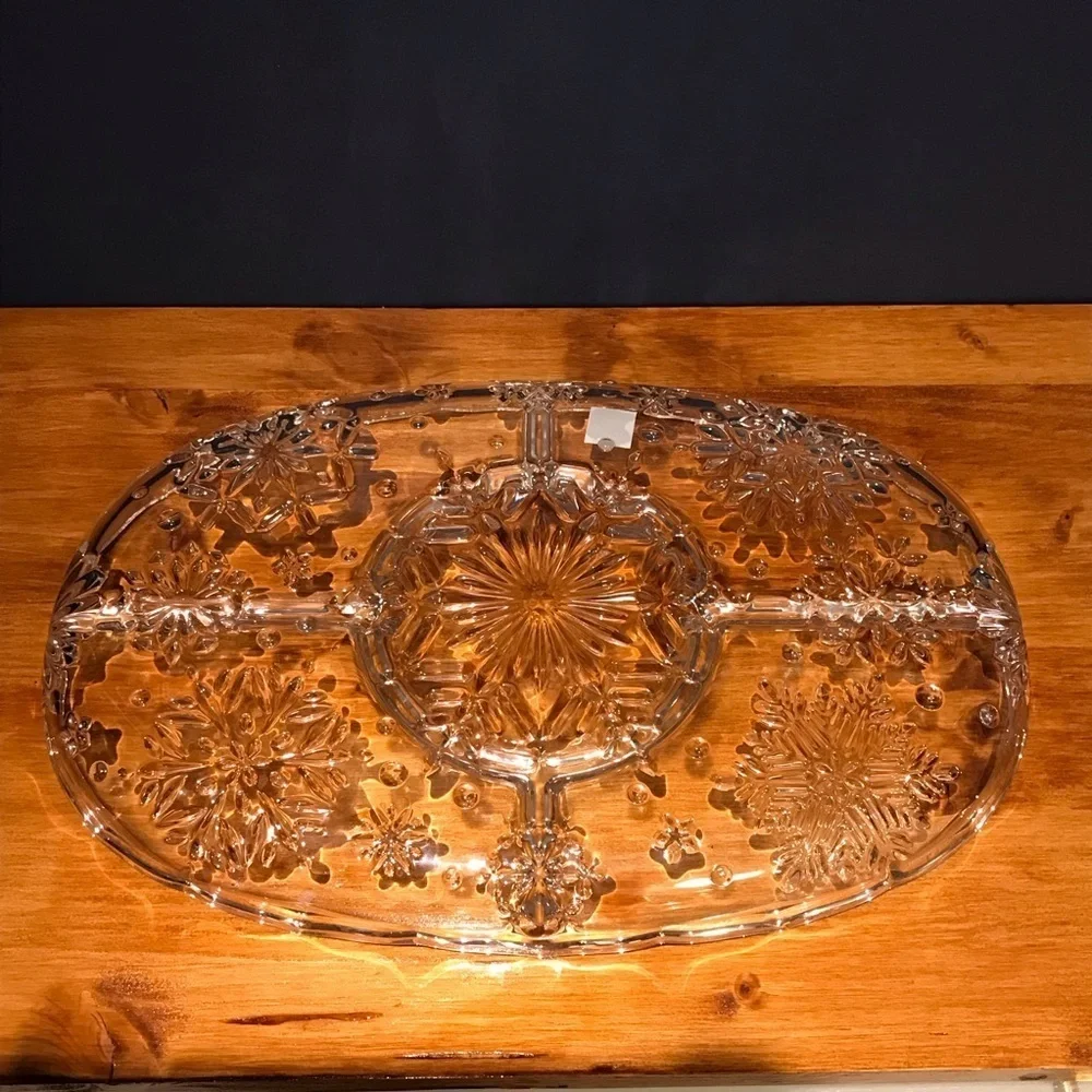 Mikasa Crystal Divided Holiday Platter